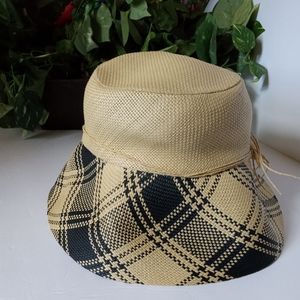 Cloche Hat Tan and Black- Custom Made Kathy Jeanne Hat- Vintage